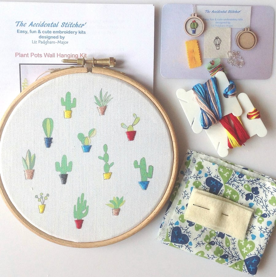 Cute Cactus Embroidery Kit
