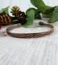 Copper Cuff - Embossed Leaf Pattern with Antiqued Finish. Size Medium - Image 1