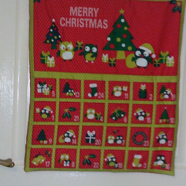 Owls and Christmas Trees Fabric Advent Calendar