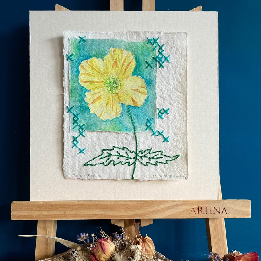 'Sewing Box III' original mixed media artwork