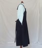 Pleated Pinafore Makers Apron, Concealed Deep Pockets. Navy No14 SAMPLE - Image 4