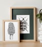 Black & White Botanical Morel Mushroom Art Print Hand-Drawn A5 Illustration - Image 6