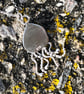 Sage Green Sea Glass and Sterling Silver Jelly Fish Pendant - 1299 - Image 3