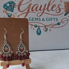 Ruby and silver drop earrings