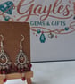 Ruby and silver drop earrings