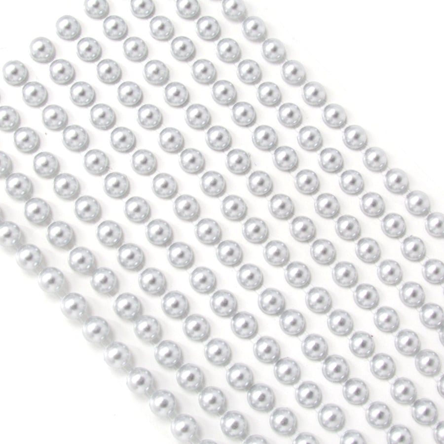 500 Mini Self Adhesive Pearls 3mm Beautiful Small Round SILVER Pearl Stick On Ad