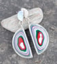 Kenworth fordite earrings - semi circular drops with posts - Image 3