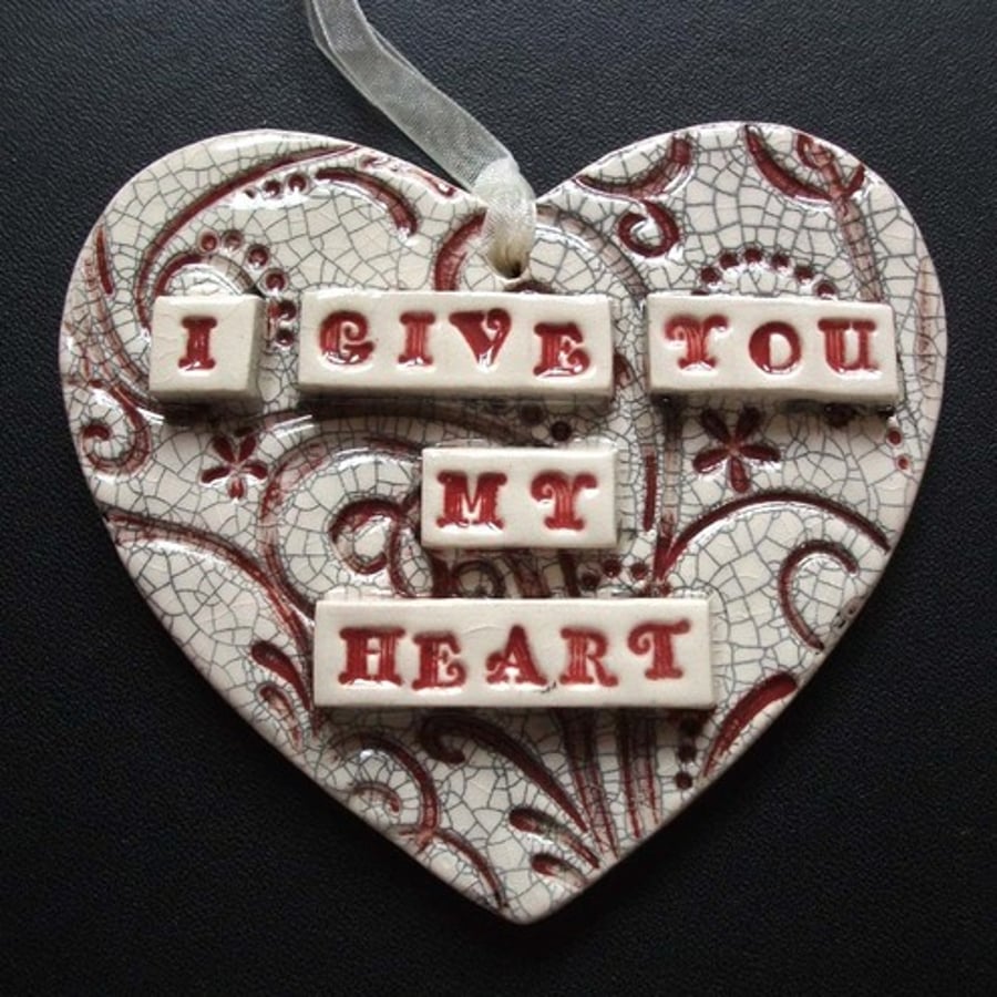 Large ceramic heart decoration