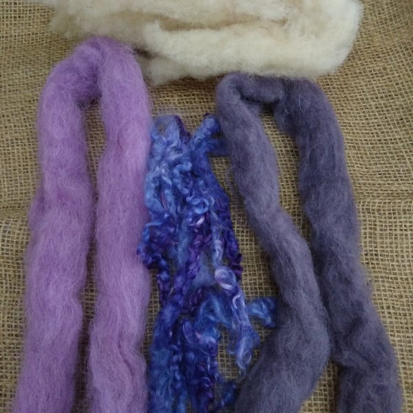 "Fairy Night" our fibre finder of mixed breeds carded &  uncarded wool and locks