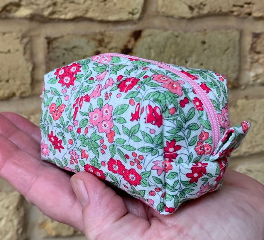 Liberty Print Fabric Quilted Mini Box Shape Bag