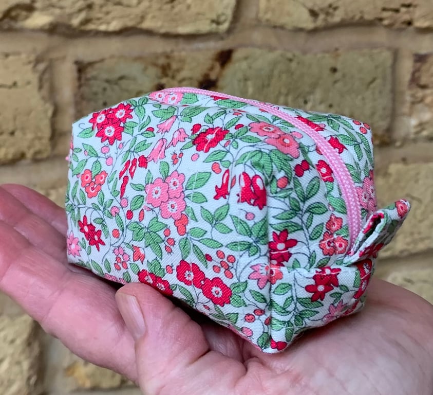 Liberty Print Fabric Quilted Mini Box Shape Bag