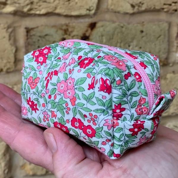Liberty Print Fabric Quilted Mini Box Shape Bag