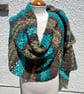 Rectangular lace wrap shawl or oversized scarf in soft merino wool  - Image 4