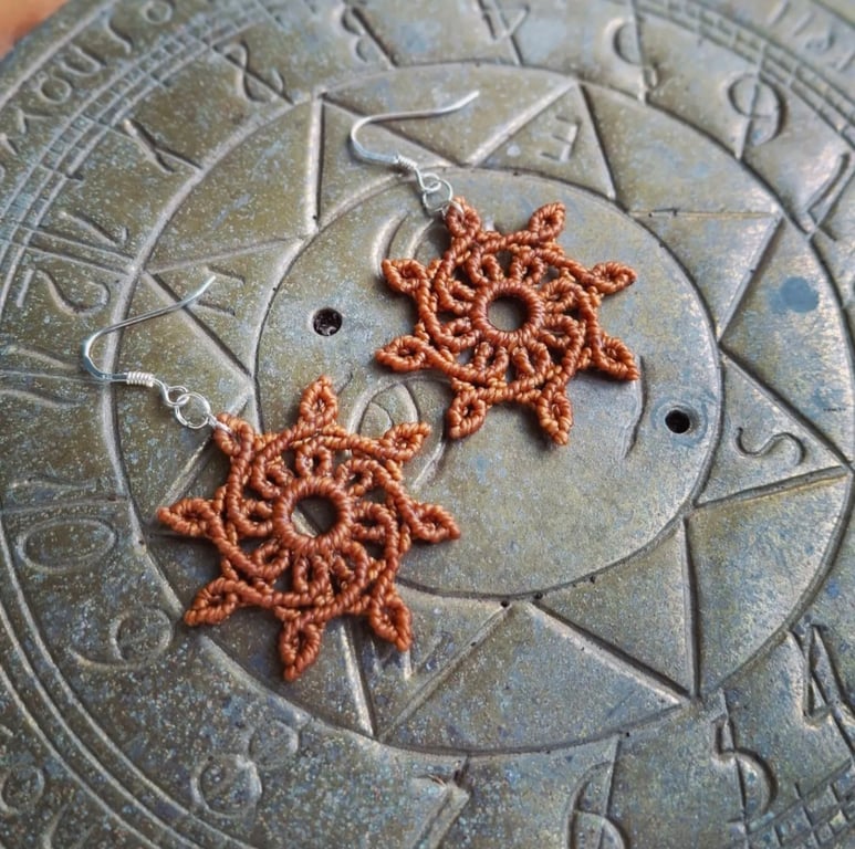 Autumn Sunburst Mandala Earrings 