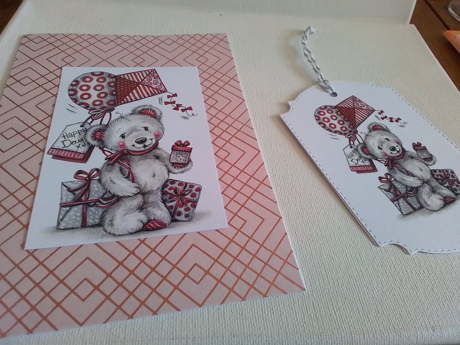 Card and gift tag set. Birthday card. Mothers day card. Ref 447