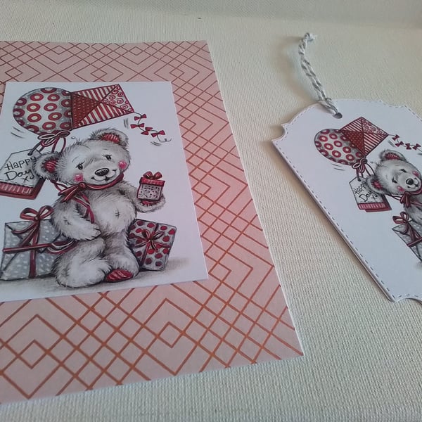 Card and gift tag set. Birthday card. Mothers day card. Ref 447