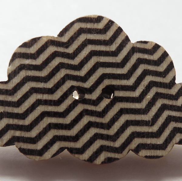 SALE Cloud wooden button brooches -  9 different designs polka dot