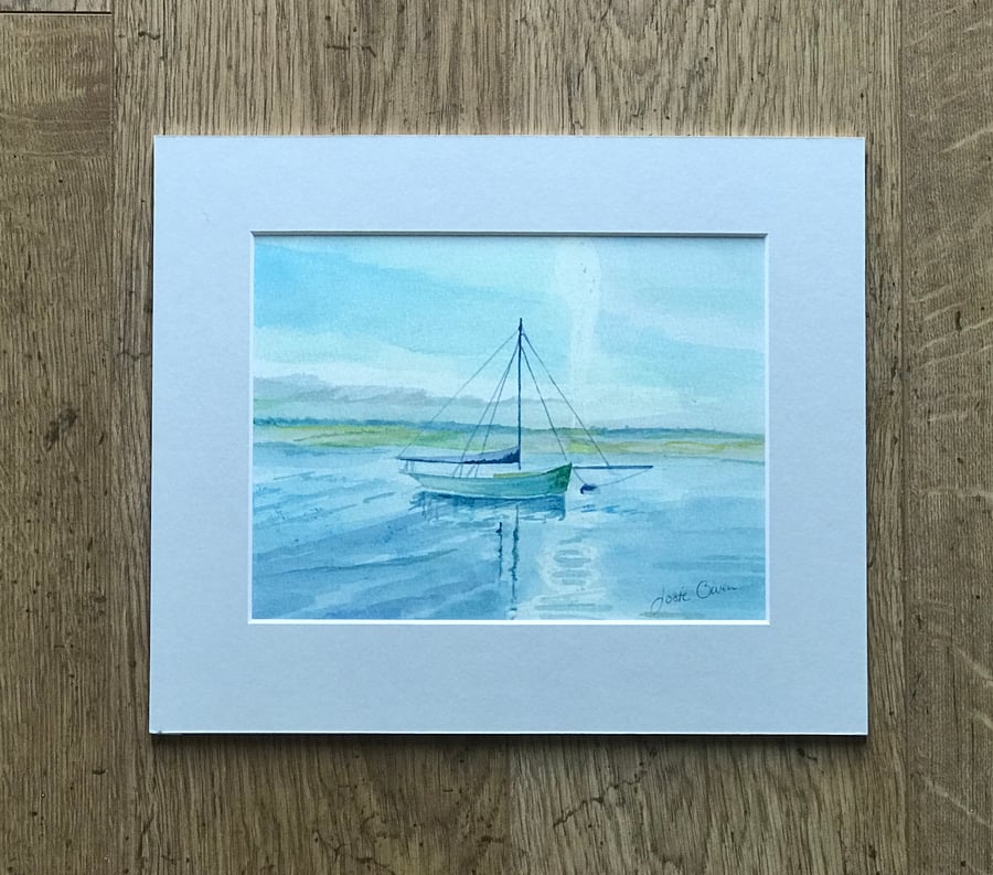 Limited Edition Gliclee Print of Watercolour Seascape with Mount