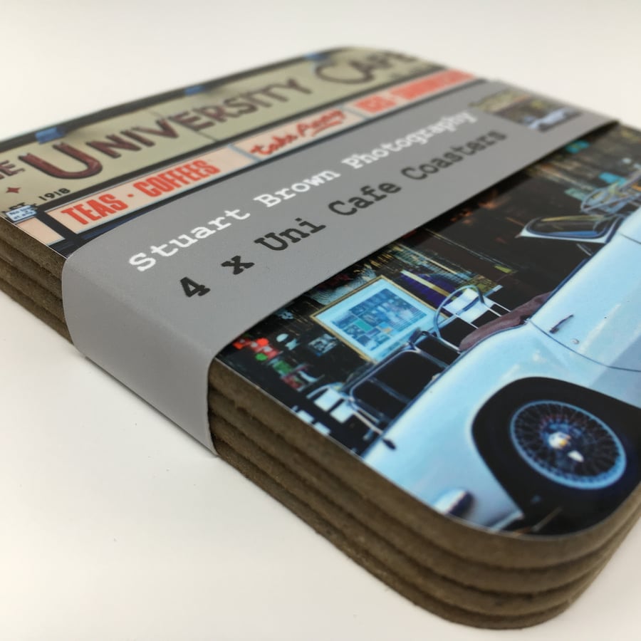 4 x UNIVERSITY CAFE GLASGOW coaster Set