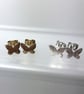 Tiny 9ct yellow gold butterfly stud earrings - Image 3