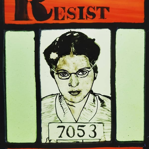 Contemporary Stained Glass - Resist Like Rosa 