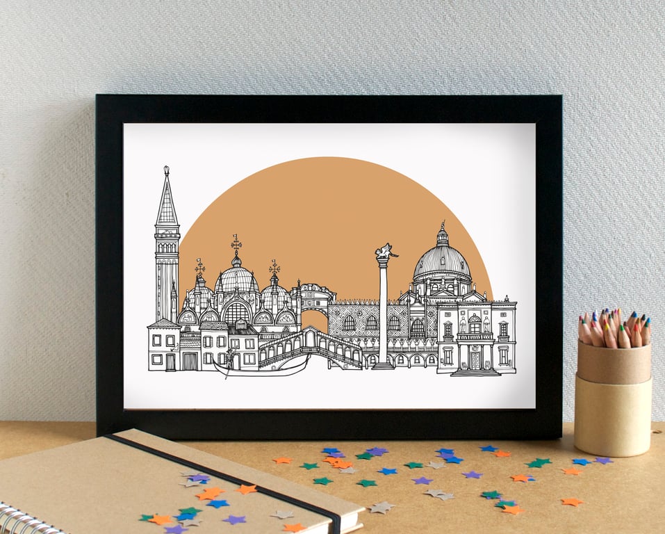 Venice Skyline Travel Art Print