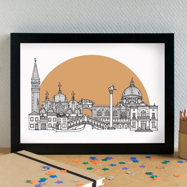 Venice Skyline Travel Art Print