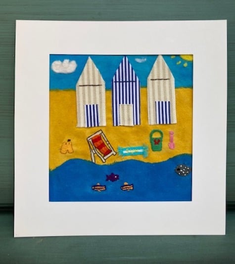 By the seaside textile picture.