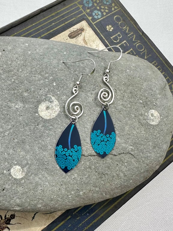 Recycled tin and silver earrings 