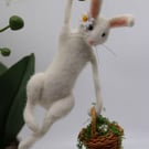 Needle felted Easter Bunny Hanging decoration