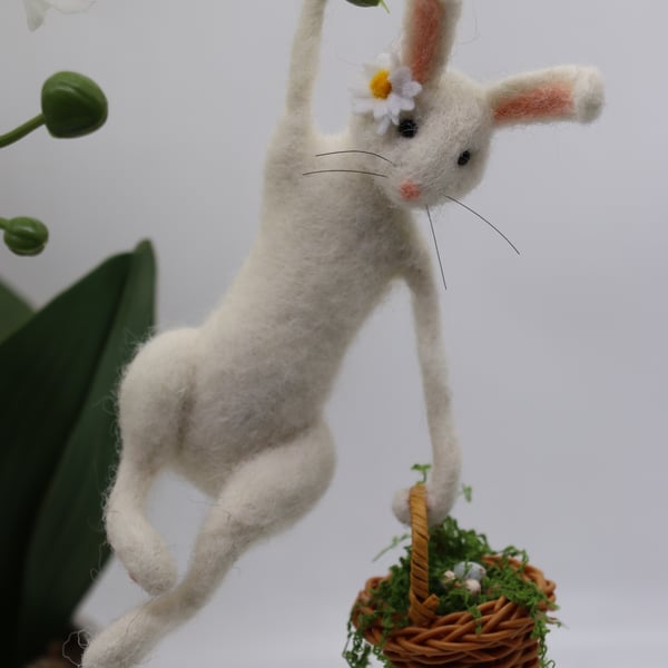 Needle felted Easter Bunny Hanging decoration