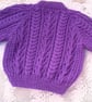 Unisex Cable and Arrow Patterned V Neck Cardigan, Custom Make, Aran Cardigan - Image 2