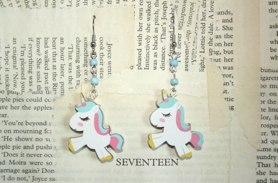 Pastel Unicorn Charm Earrings