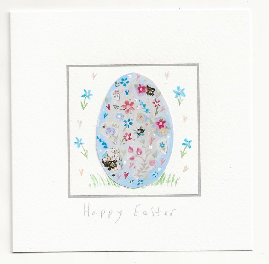 Pretty blue egg card