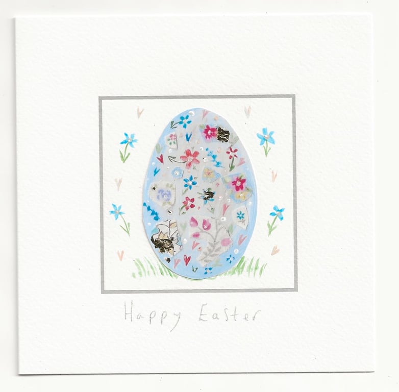 Pretty blue egg card