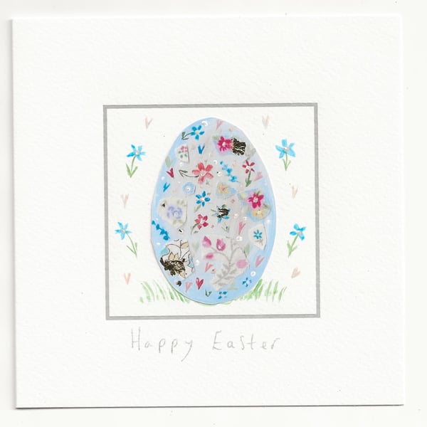 Pretty blue egg card