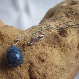 Lapis Lazuli Pendant on Sterling Silver Chain