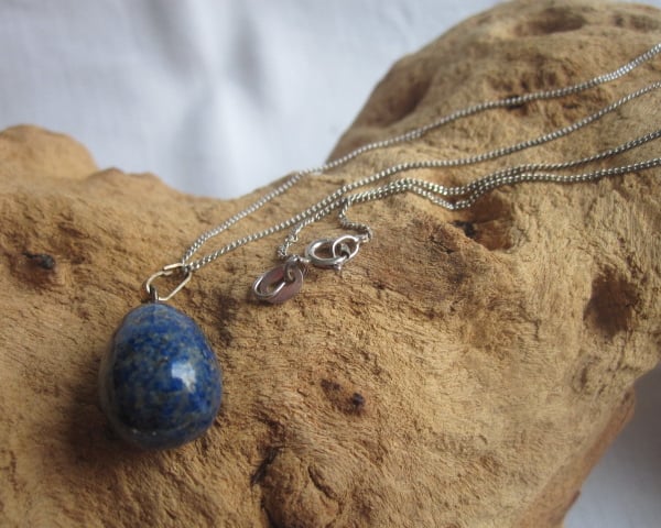 Lapis Lazuli Pendant on Sterling Silver Chain