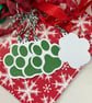 Green glittered paw print gift tags - Image 3