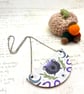 Witch's Cauldron Statement Necklace — Handmade Fabric & Wood Halloween Jewellery