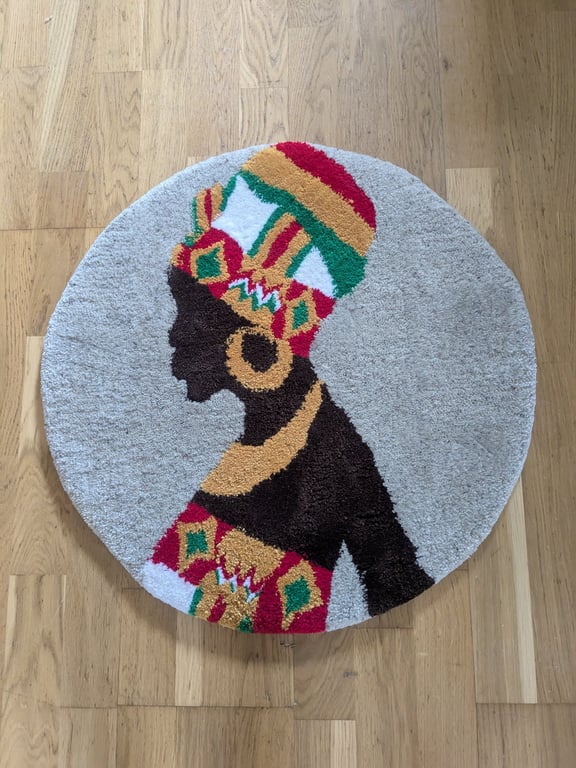 African Kente Woman Rug