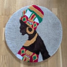 African Kente Woman Rug