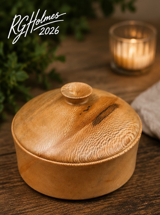 Handturned London plane lidded pot
