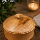Handturned London plane lidded pot