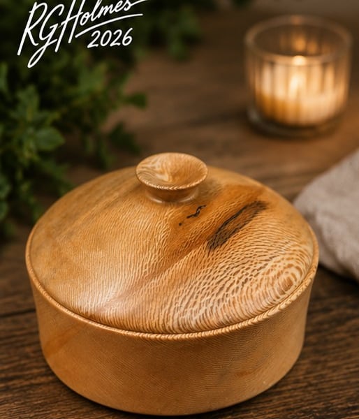 Handturned London plane lidded pot