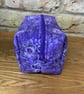 Purple Circles Quilted Fabric Box Shape Makeup Bag - Image 4