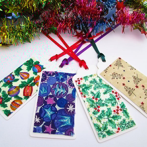 Set of 4 assorted Christmas gift tags
