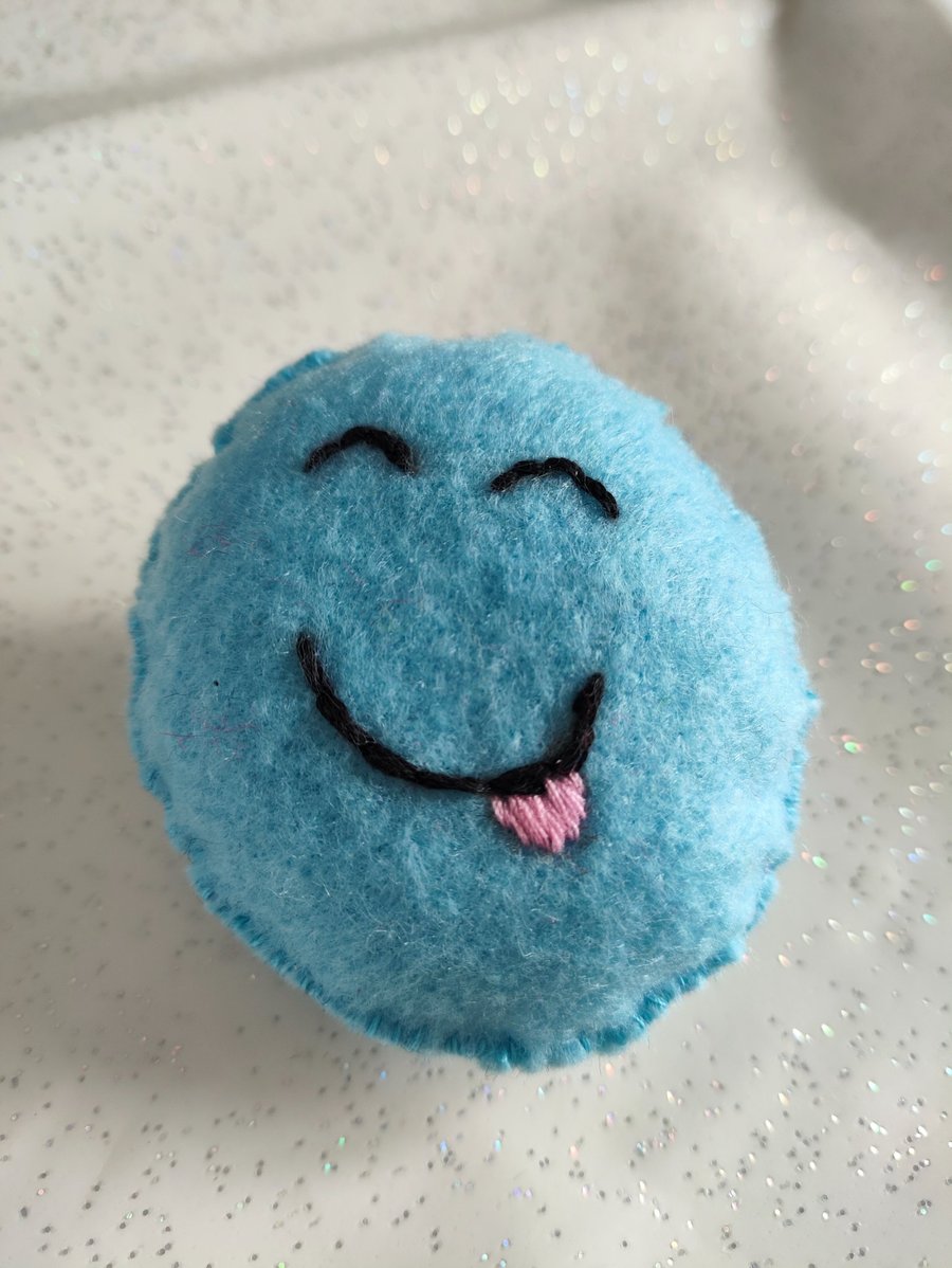 Handmade felt emoji badge