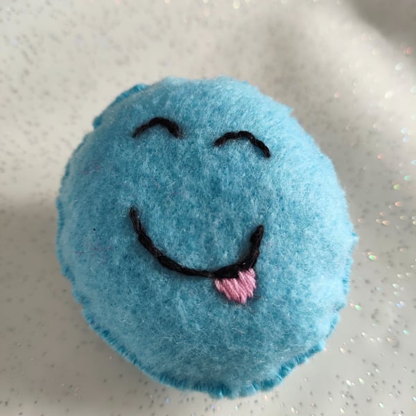 Handmade felt emoji badge