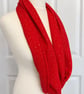 Red with Gold Speckles Infinity Scarf, 100% cotton 